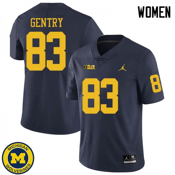 Womens University of Michigan #83 Zach Gentry Navy Jordan Brand High School Jersey